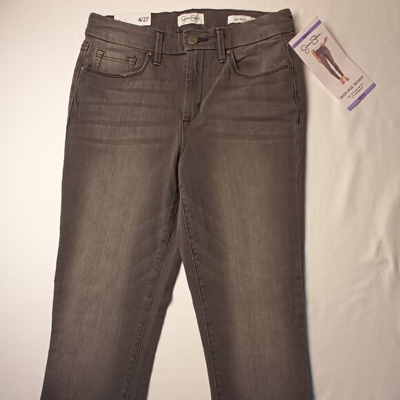 NWT Jessica Simpson Jeans Size 4/27 High Rise Skinny Gray Color - Picture 2 of 9